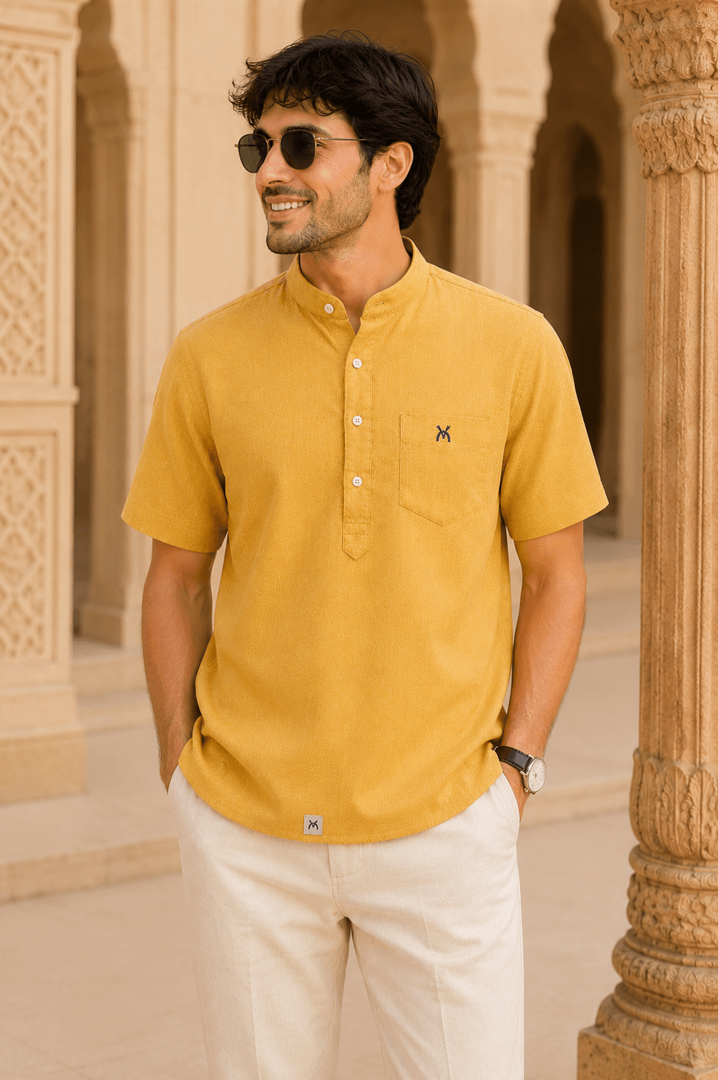 Golden Dune Short Kurta Half Sleeve - Golden Dune