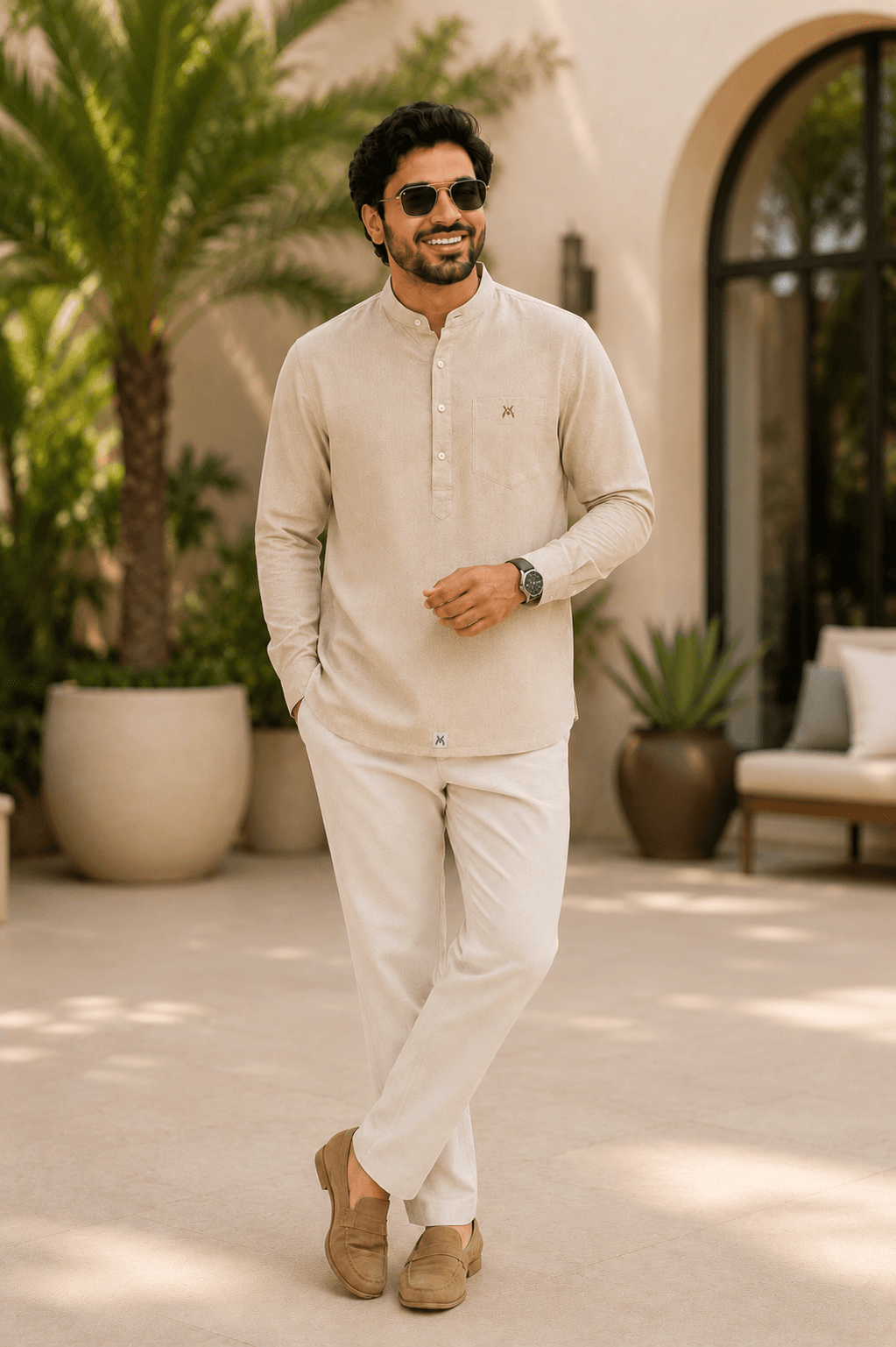 Linen Short Kurtas Full Sleeve - VCHUKI