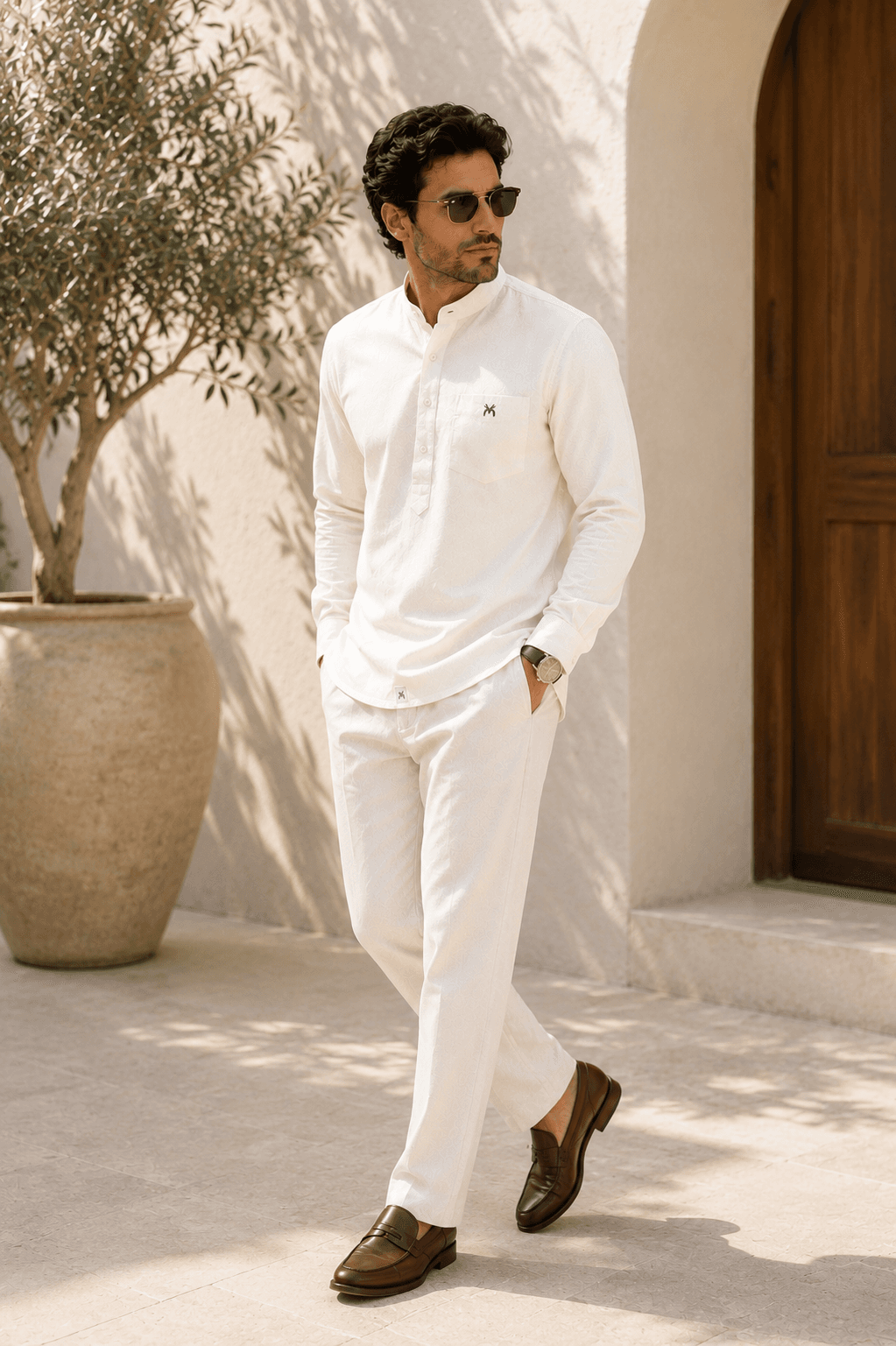 Ivory White Short Kurta Full Sleeve - Ivory White alternate view